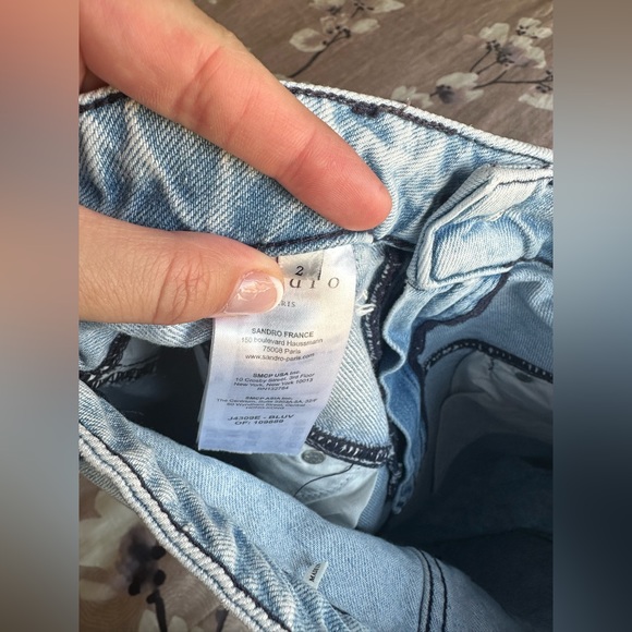 SOLD! Sandro Paris Mini Denim Skirt Size 2 Small - Picture 10 of 16